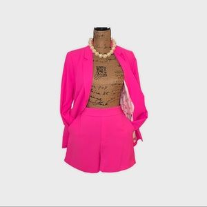 Stunning Fluorescent Pink Shorts and Blazer set! Ready for day or night.